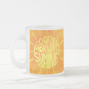 Caneca De Café Vidro Jateado Bom Dia, Sunshine!