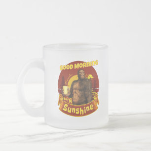 Caneca De Café Vidro Jateado Bom dia Sunshine Engraçado Pé Grande