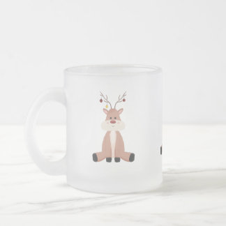 Caneca De Café Vidro Jateado Bonita Reindeer de Natal