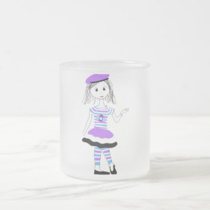 Caneca De Café Vidro Jateado Bonito Miss Fashionista