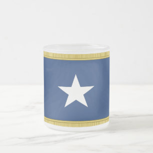 Caneca De Café Vidro Jateado Bonnie Blue Flag First Texas Cofederate Volunteers