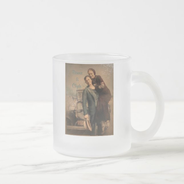 Caneca De Café Vidro Jateado Bonnie & Clyde (Direita)