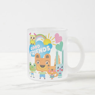 Caneca De Café Vidro Jateado Bons amigos dos animais