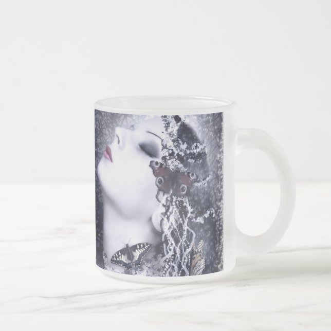 Caneca De Café Vidro Jateado Borboleta de outono (Direita)