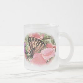 Caneca De Café Vidro Jateado Borboleta do Swallowtail de Tigre