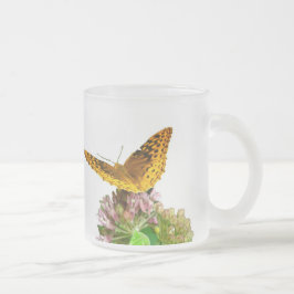 Caneca De Café Vidro Jateado Borboleta Fritilar com excelente girada em Milkwee