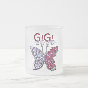 Caneca De Café Vidro Jateado Borboleta GIGI 2020 Gloriosa