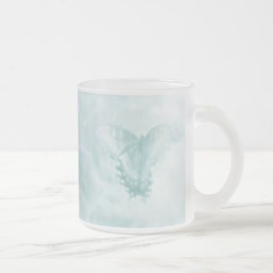 Caneca De Café Vidro Jateado Borboleta sonhadora