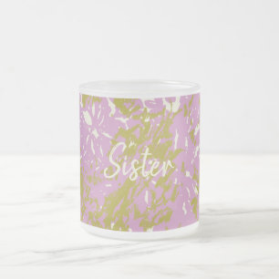 Caneca De Café Vidro Jateado Botânica Rosa Personalizada Irmã
