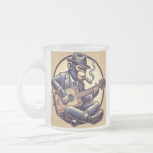 Caneca De Café Vidro Jateado Box Monkey Mug (Esquerda)