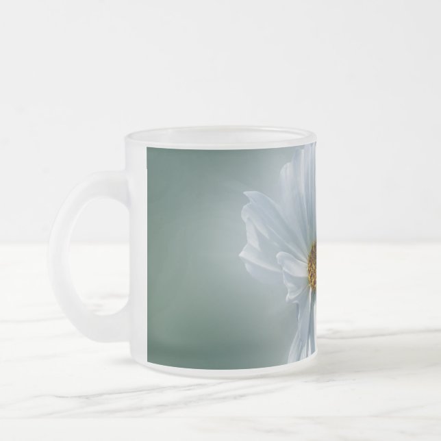 Caneca De Café Vidro Jateado branco brilhante (Esquerda)