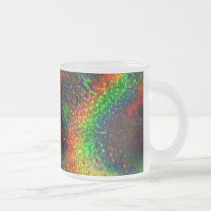 Caneca De Café Vidro Jateado Brilho brilhante holográfico de brilho das luzes