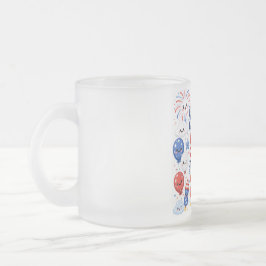 Caneca De Café Vidro Jateado Brilho & Sorriso Neste 4 de Julho Kawaii Fofo 