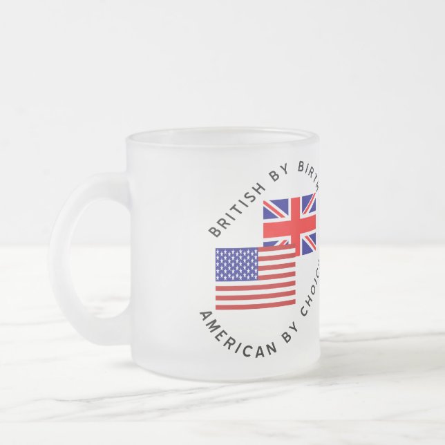 Caneca De Café Vidro Jateado British By Birds American By Choice (Esquerda)