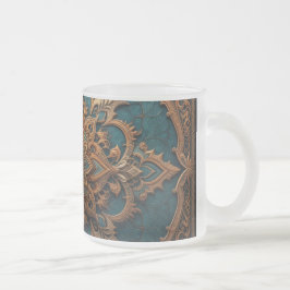 Caneca De Café Vidro Jateado Brown-Aqua Elegance