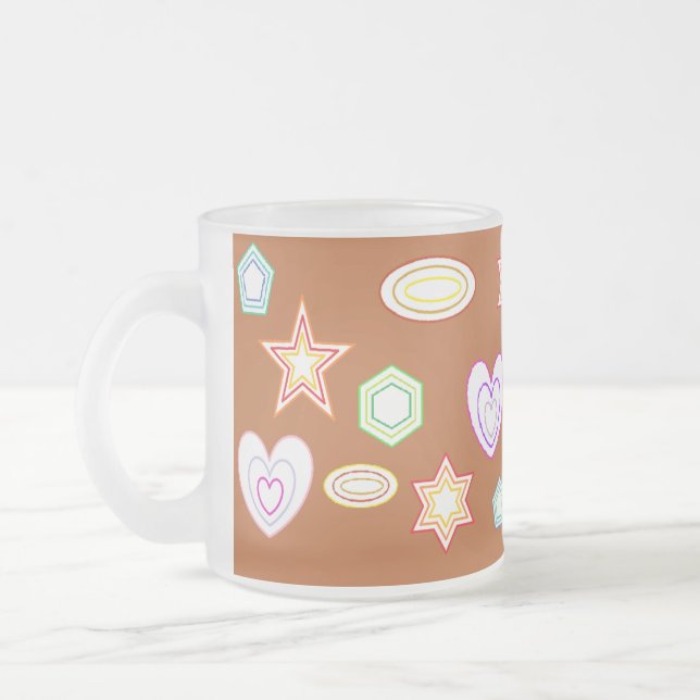 Caneca De Café Vidro Jateado Brown Shapes mug (Esquerda)
