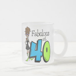 Caneca De Café Vidro Jateado Brunette Fabulous aos 40 anos