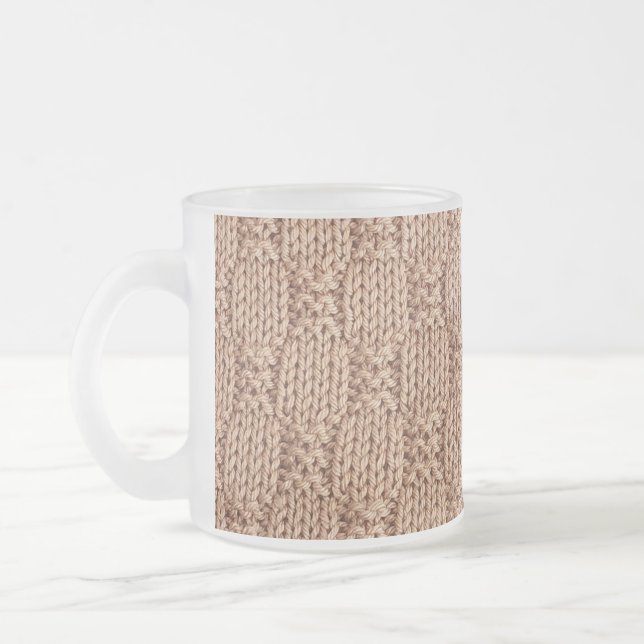 Caneca De Café Vidro Jateado Bubble Knit Stitch Patterch de Shirley Taylor (Esquerda)