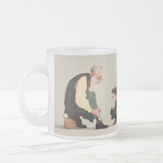 Caneca De Café Vidro Jateado Built By Love. Guided By Dad (Esquerda)