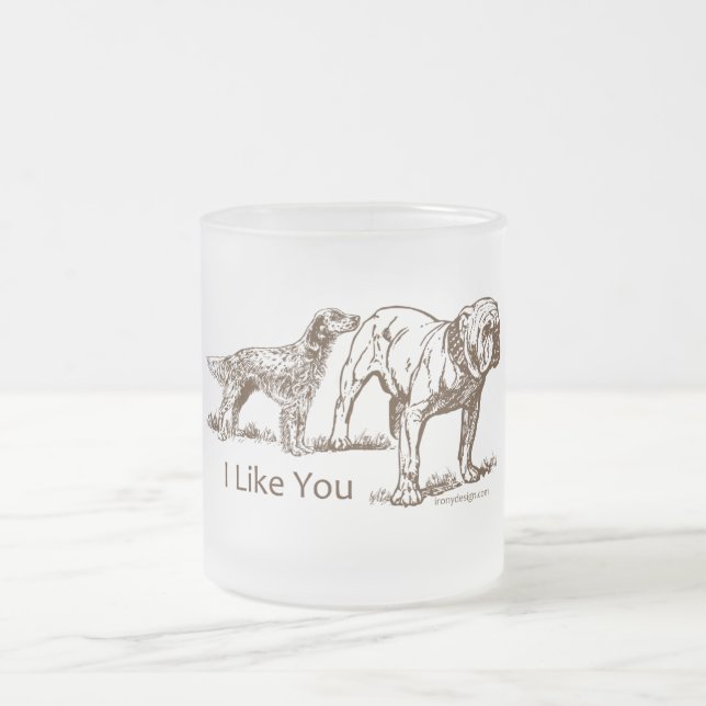 Caneca De Café Vidro Jateado Bumbum dos Sniffs do cão (Centro)