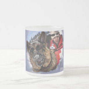 Caneca De Café Vidro Jateado Busca e resgate alemães de Shepard na neve