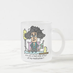 Caneca De Café Vidro Jateado Cabelo escuro do efeito secundário da