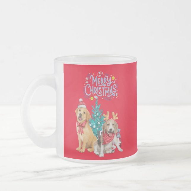 Caneca De Café Vidro Jateado Cachorro-bonito (Esquerda)