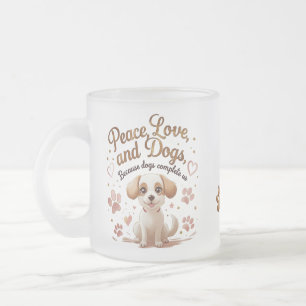 Caneca De Café Vidro Jateado Cachorro Cachorro Cachorro Adormecido