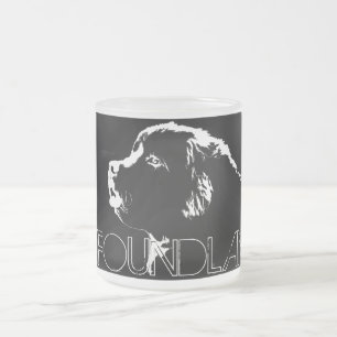 Caneca De Café Vidro Jateado Cachorro da Terra Nova - Cachorro Legal - Vidro da