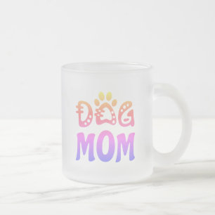 Caneca De Café Vidro Jateado Cachorro Mãe