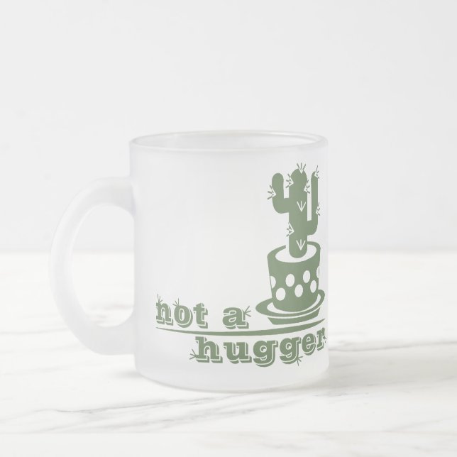 Caneca De Café Vidro Jateado Cactos não é um cacto engraçado (Esquerda)