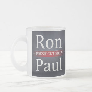Caneca De Café Vidro Jateado Café da campanha de Ron Paul 2012/copo de chá