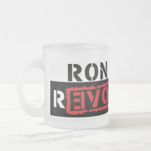 Caneca De Café Vidro Jateado Café da revolução de Ron Paul/caneca do chá