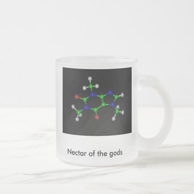 Caneca De Café Vidro Jateado cafeína, néctar dos deuses (Direita)