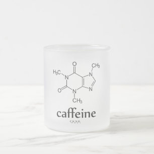 Caneca De Café Vidro Jateado Cafeine Molecule Coffee Mug