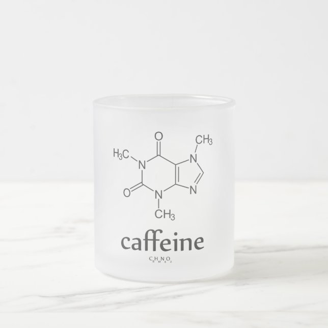 Caneca De Café Vidro Jateado Cafeine Molecule Coffee Mug (Centro)