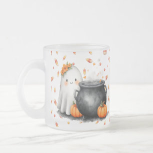 Caneca De Café Vidro Jateado Caldeirão Personalizado de Doces Fantasmas