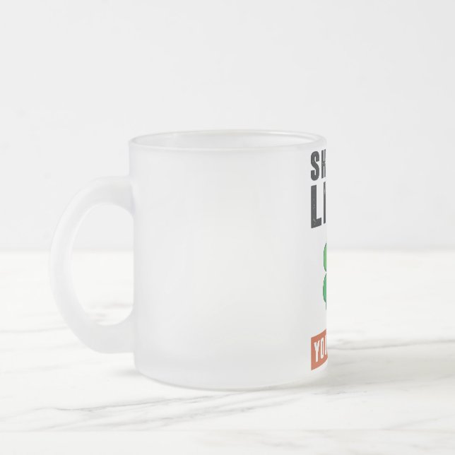Caneca De Café Vidro Jateado Cale a boca do fígado (Esquerda)