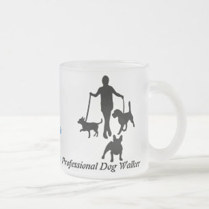 Caneca De Café Vidro Jateado Caminhante profissional do cão