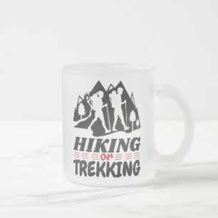 Caneca De Café Vidro Jateado Caminho ou Trekking
