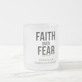 Caneca De Café Vidro Jateado Camisa de ginásio cristã | Motivação de treino Fé 