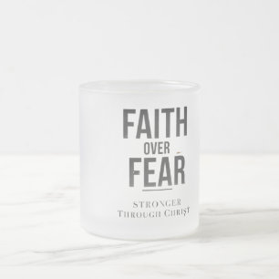 Caneca De Café Vidro Jateado Camisa de ginásio cristã Motivação de treino Fé