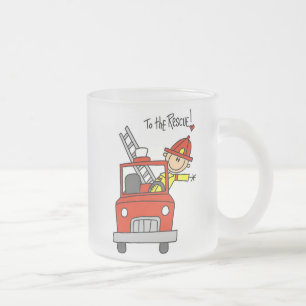 Caneca De Café Vidro Jateado Camisas e Presentes de Bombeiro para o Resgate