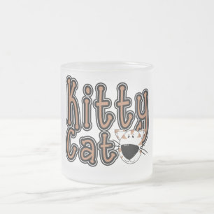 Caneca De Café Vidro Jateado Camiseta bonito e presentes do gato do gatinho