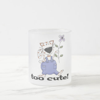 Caneca De Café Vidro Jateado Camiseta demasiado bonito e presentes do gato do