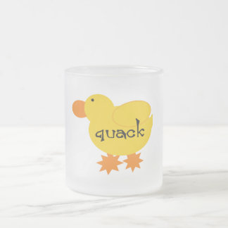 Caneca De Café Vidro Jateado Camiseta e presentes amarelos do grasnado do pato