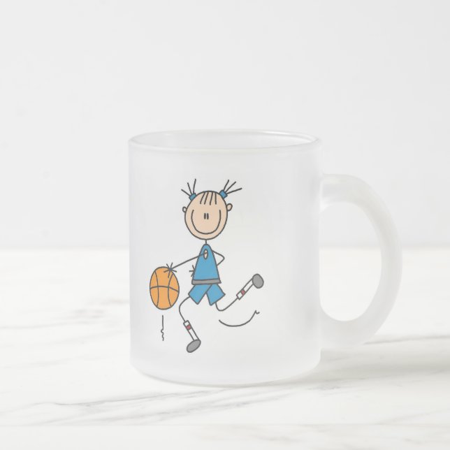 Caneca De Café Vidro Jateado Camiseta e presentes azuis do basquetebol das (Direita)