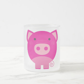 Caneca De Café Vidro Jateado Camiseta e presentes cor-de-rosa do porco
