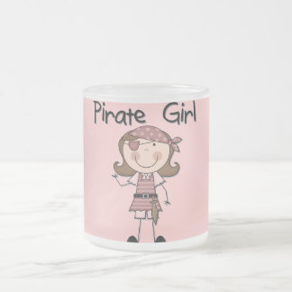 Caneca De Café Vidro Jateado Camiseta e presentes da menina do pirata
