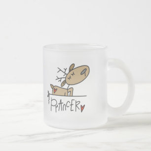 Caneca De Café Vidro Jateado Camiseta e presentes da rena de Prancer